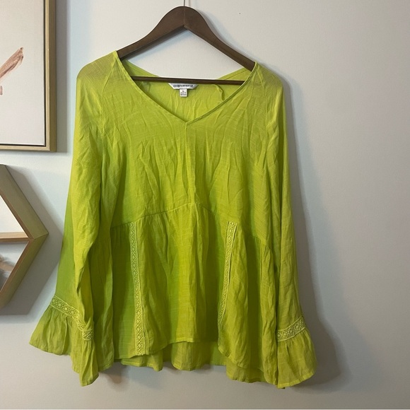 Counterparts Green V-Neck Women's Tunic Top XL - Picture 1 of 5